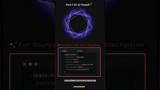 CSS 3D Tunnel Effect 🌌 |CSs 3D effect | Day 12 challenge #shorts