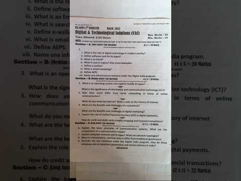 Digital and technological solutions 2nd sem paper  BATCH 2022  DTS