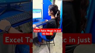 Excel Table Magic in just 10 sec 😍🔥 #excel #exceltips #sirfexcel