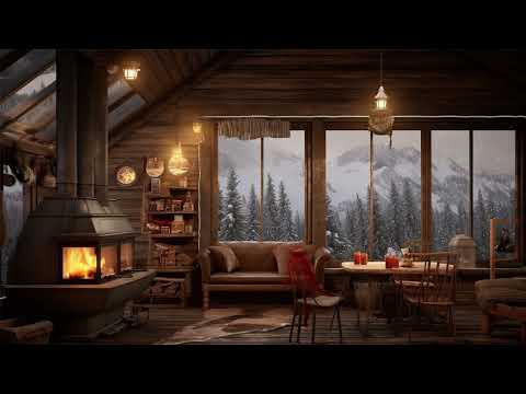 Christmas Music in the Coffee Shop Ambience | Smooth Christmas Jazz Music and Snowfall