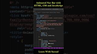 Animated Navbar by Using HTML, CSS & JS #reels #short #shorts #html #css #js