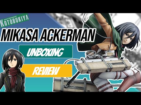 ATTACK ON TITAN - Mikasa Ackerman ArtFX J Renewal Package Ver KOTOBUKIYA Figure UNBOXING and REVIEW