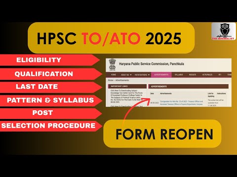 HPSC TO/ATO 2025 | Haryana TO/ATO Form Reopen | Detail Analysis  | The Minimalist Classes