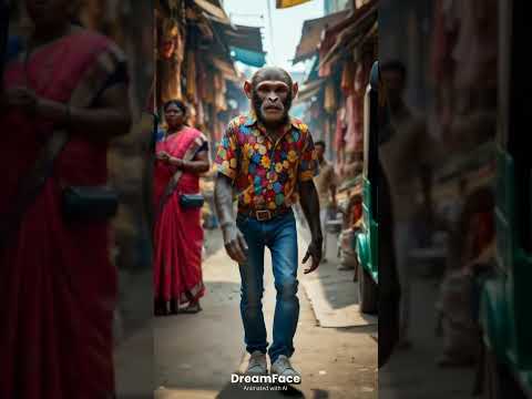 Monkey Walk in market!! #short