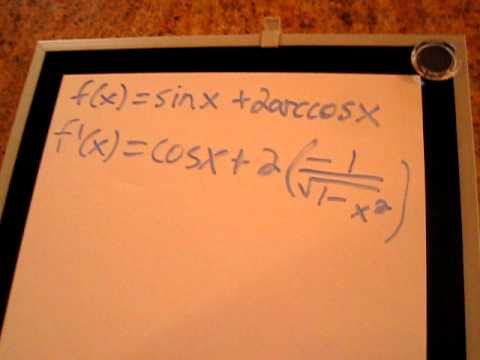 Derivatives of Trigonometric and Inverse Trigonometric Functions: Example