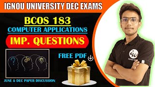 BCOS 183 || COMPUTER APPLICATION IN BUSINESS-HINDI || IMPORTANT QUESTIONS | IGNOU WALAY