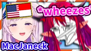 IRyS LOSES IT When Reine Starts Speaking English with an Indonesian Accent 【Hololive】