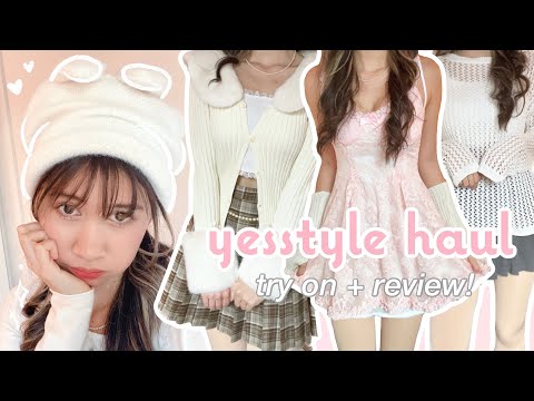 YESSTYLE TRY-ON HAUL + REVIEW 🎀🤍 (honest and affordable) pinterest + kpop inspired ♡