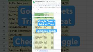🎃Google Sheets Trick or Treat Episode 4- Checkbox Toggle! ☑️ 🧙 #sheetstips #checkboxtoggle