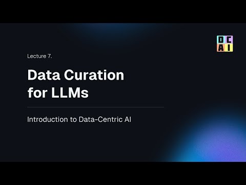 MIT DCAI Lecture 7: Data Curation for LLMs