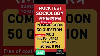 📚🧑🏻‍🏫Mock test Ready To Watch #sociology #mocktest #uppgt #uppsc #sociologyinhindi #viralshorts
