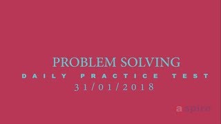 CRACK NEET | Problem Solving - Daily Practice Test | 31 Jan 2018 | Aspire Learning Company