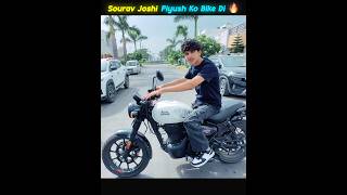Sourav Joshi Piyush Ko Bike Diya🔥 @souravjvlogs#souravjoshivlogs #souravjoshi
