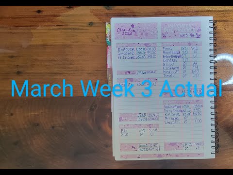 March Week 3 Actual & Week 4 Budget