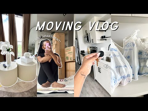 First Apartment Vlog ✨| Empty Tour + Decorating & Furniture Setup