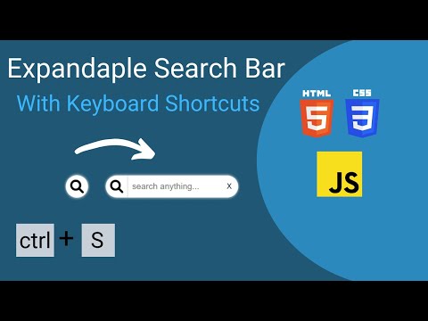 Expandable Search Bar With Keyboard Shortcuts | HTML,CSS and JS