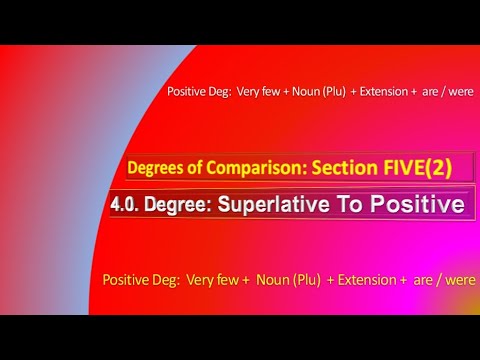 Degrees of Comparison |English Grammar | Superlative To Positive | Section FIVE(2)