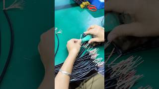 CABLE STRIPPING 🔧 fast hands, clean copper lines#factorywork   #handtools #precision #assemblyline