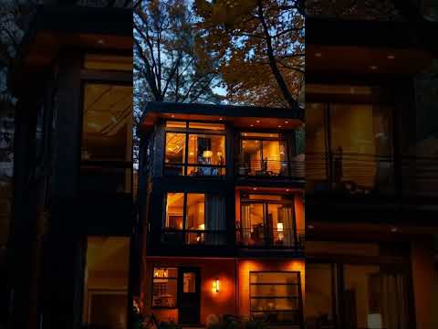 Modern Three-Story Home with Elegant Night Lighting | Luxury Home Design Tour 🏡✨