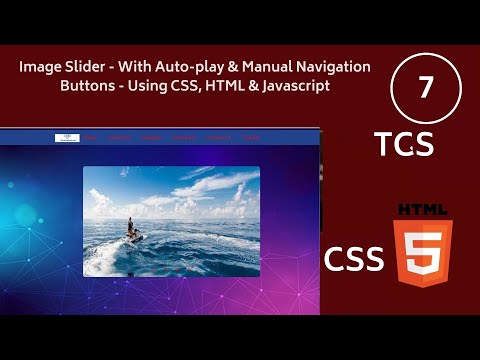 Image Slider - With Auto-play & Manual Navigation Buttons - Using CSS, HTML & Javascript