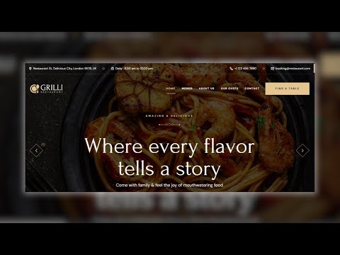 Responsive Restaurant Website using HTML, CSS, and JavaScript | web design