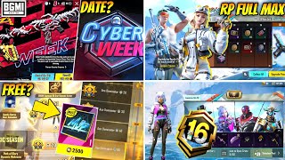 BGMI CYBER WEEK OFFICIAL DATE ? | A16 ROYAL PASS IS HERE | NEW SEASON TIER SYSTEM | BGMI CYBER WEEK