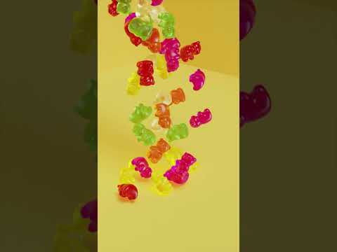 Into the Glass Gummy Bears Go 🧸 Satisfying 3d Animation #satisfying #animation #blender3d
