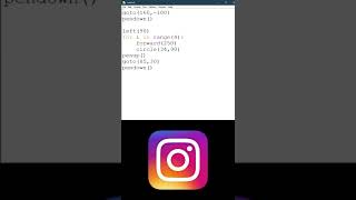 🐍Python Turtle🐢 Instagram Logo Drawing💖SUBSCRIBE💖 #short Video #python #programming #turtle #shorts
