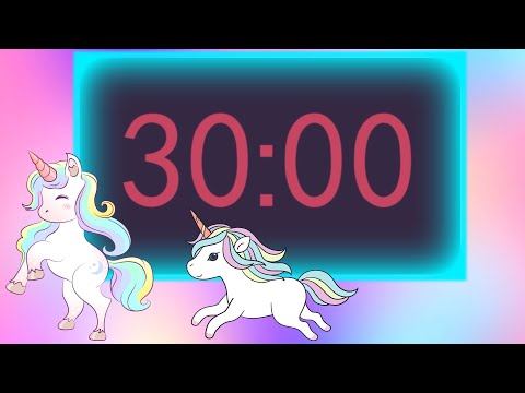 30 Min timer, Reading Timer, Digital Classroom Timer, Unicorn Theme