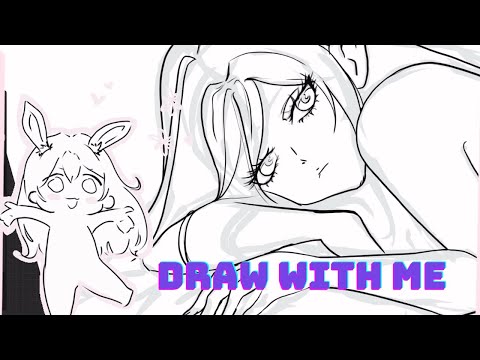 Draw With Me - my line art process | speed paint to finish at the end