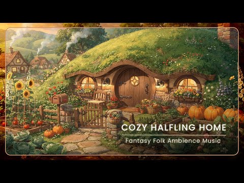 Cozy Halfling Village Home 🏡🍃 Celtic Folk Music & Countryside Ambience for Study, Peace & D&D