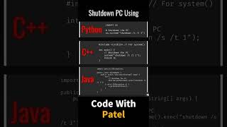 Shutdown PC using  Python Java 😎 #java #python #coding #coder #programming #viral #trending