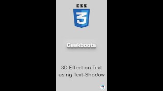 3D Text Effect in CSS3 | Geekboots