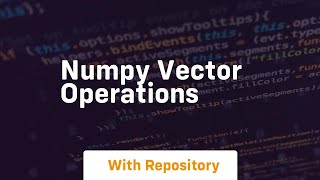 numpy vector operations