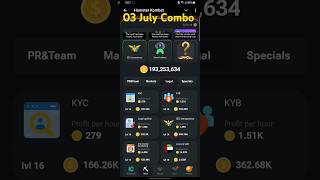HAMSTER KOMBAT AIRDROP DAILY COMBO CARDS TODAY JULY 03 #hamsterkombat #airdrop #combo #dailycombo