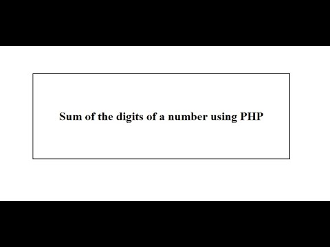 Sum of digits of a number | PHP Tutorials