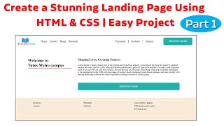 Create a Stunning Landing Page Using HTML & CSS | Easy Project [Part 1]