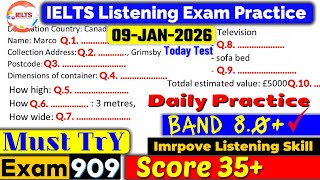 IELTS Listening Practice Test 2025 with Answers | Recent Exam - 09.01.2026