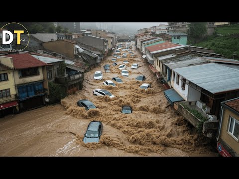 Chaos in Osmaniye,Turkey! Terrible flooding destroys houses and cars in Kadirli!