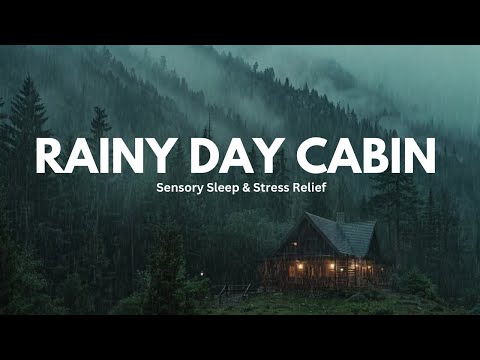 Rainy Day Cabin in the Woods with Rain Sounds | Relaxation & Stress Relief #RainAmbience #CabinVibes