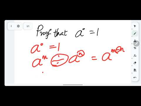 Proof that a° = 1