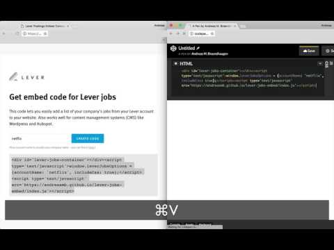 Lever embed code demo