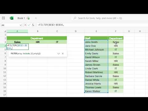 Dynamic  Filtering in Excel