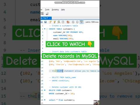 Master the DELETE Statement in MySQL: Clean Up Your Database Like a Pro! | #shorts #mysql