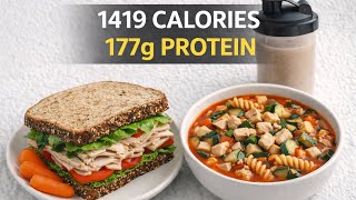1,419 Calorie High-Protein Meal Prep | Chicken Pepper Tomato Soup & Turkey Sandwiches 