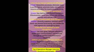 Top 5 Operations Manager Interview Questions and Answers
