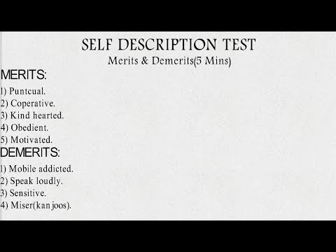 Self Description Test in ISSB | Merits Demerits | Incident of life |