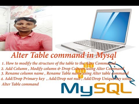 MySql Tutorial  Hindi   8 # Alter Command in MySQL in Hindi, Add Column,Modify Column, Drop Column,