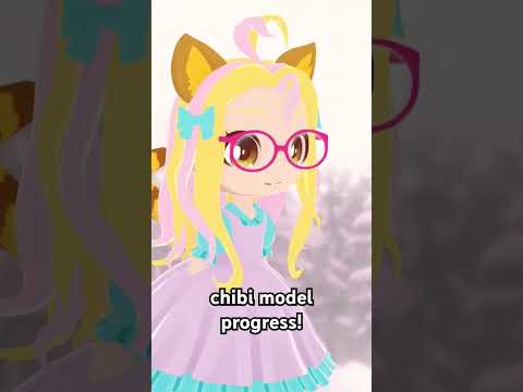 chibi vtuber model progress! #blender #vtubermodel #3d