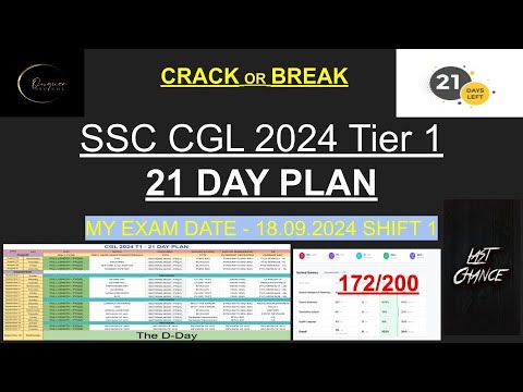 SSC CGL 2024 | Last 21 Days Strategy & Detailed Plan | Exam Date out | GK/Maths/English/Reasoning